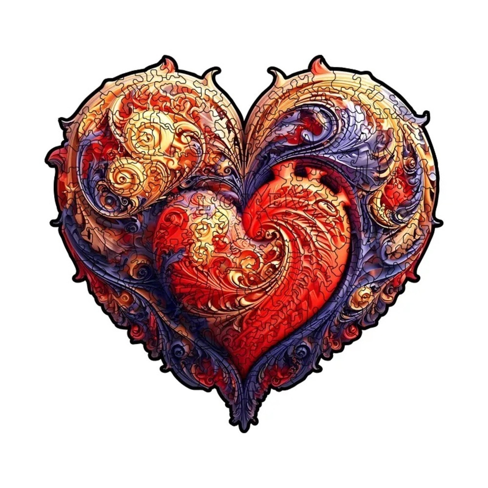 Fire heart  A4 Puzzle 3-D brain rare Wooden jigsaw new unopened